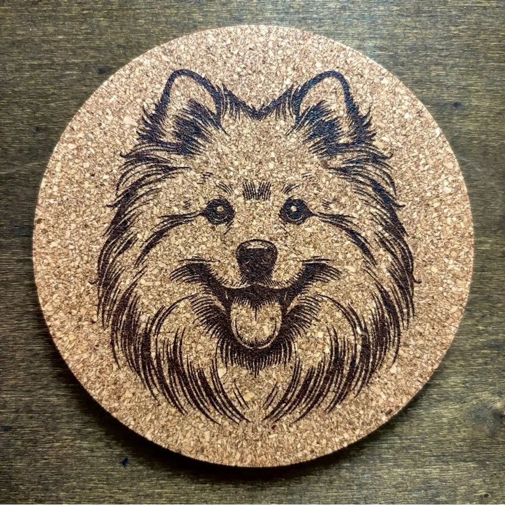 American Eskimo Dog Face Cork Coasters Lot of 16